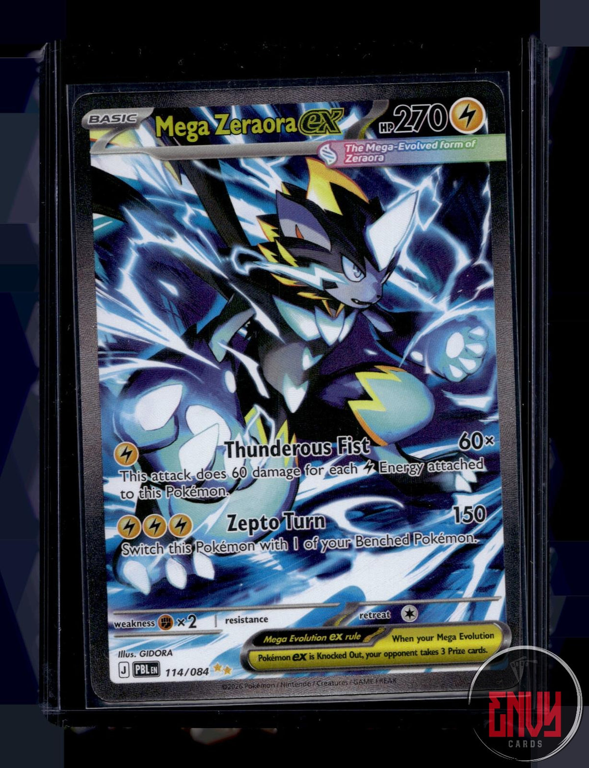 Mega Zeraora ex NM 114/084 SIR Pitch Black Pokemon Holo