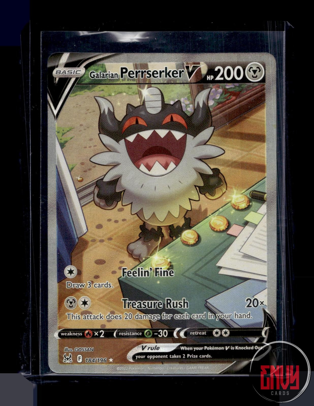 Galarian Perrserker V Near Mint 184/196 Ultra Rare Lost Origin Pokemon