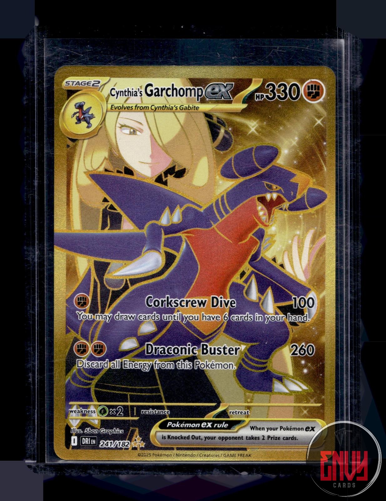 Cynthia's Garchomp ex Near Mint 241/182 Hyper Rare Destined Rivals Pokemon Holo