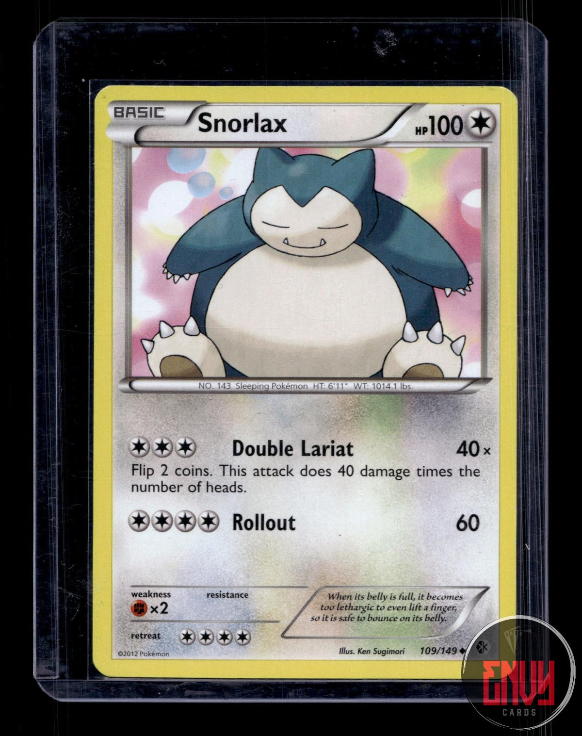 Snorlax LP 109/149 UC Boundaries Crossed Pokemon
