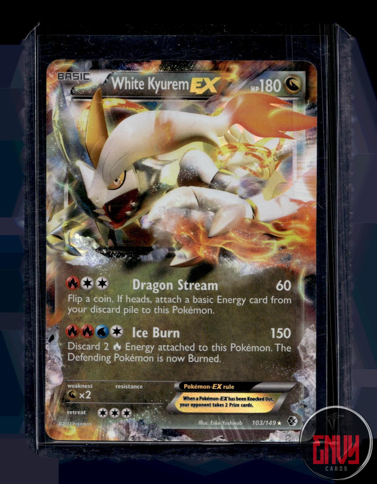 White Kyurem EX Near Mint 103/149 EX Rare Boundaries Crossed Pokemon Holo