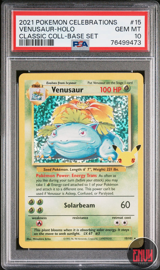 Venusaur Holo 15 Celebrations Classic Collection Pokemon PSA 10