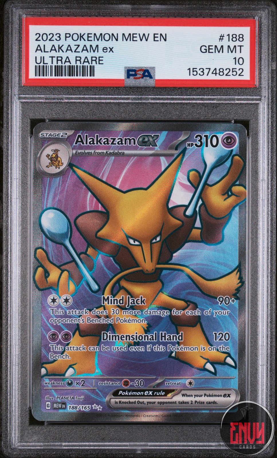 Alakazam EX 188/165 Ultra Rare 151 Pokemon PSA 10