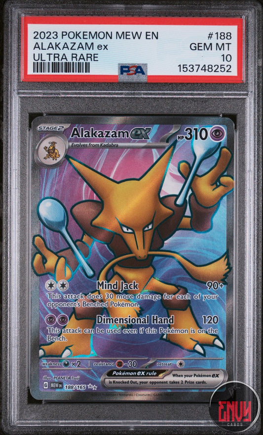 Alakazam EX 188/165 Ultra Rare 151 Pokemon PSA 10