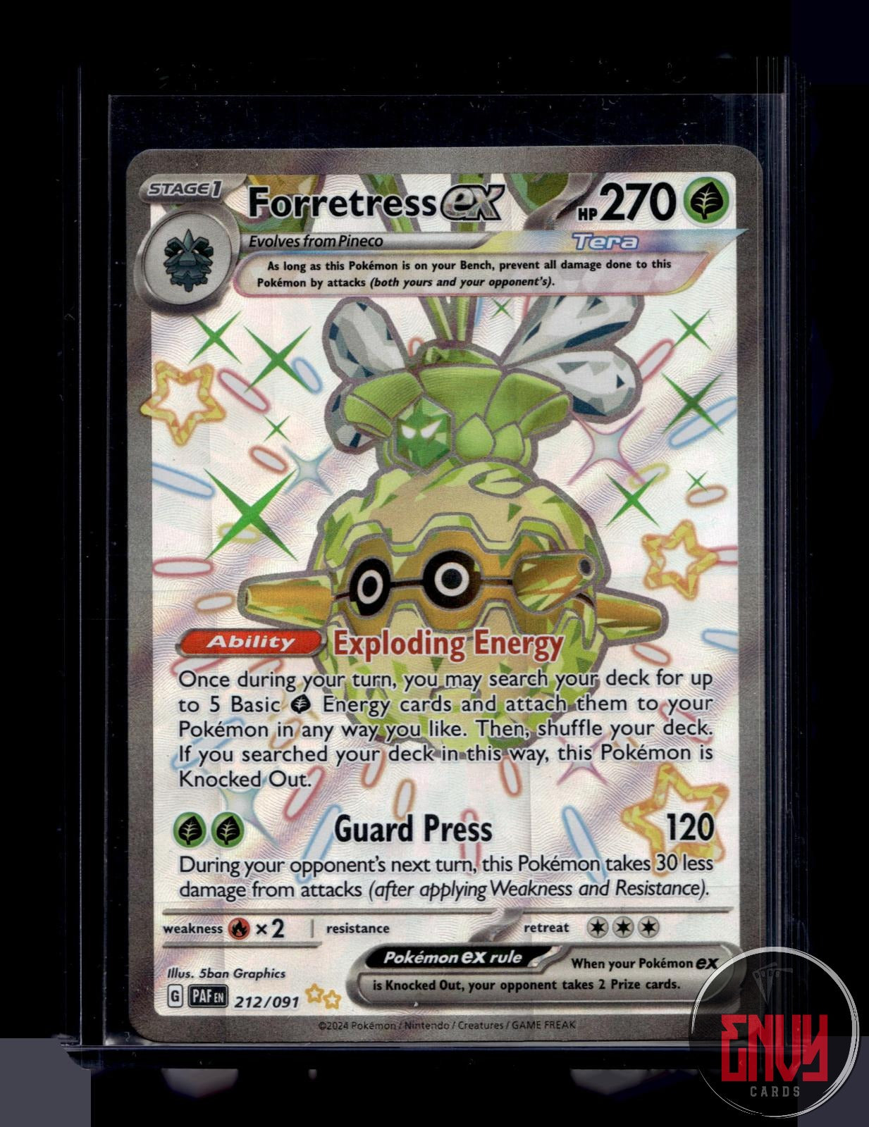 Forretress ex Near Mint 212/091 Shiny Ultra Rare Paldean Fates Pokemon Holo