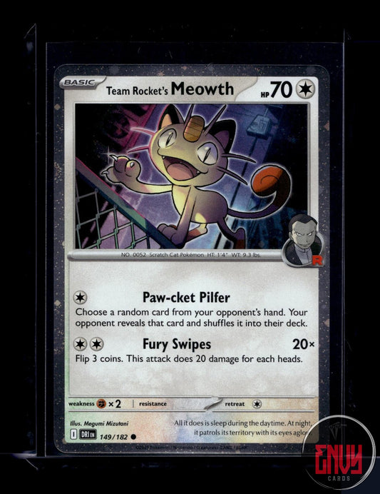 Team Rocket's Meowth(Cosmos Holo)NM 149/182 MCAP Pokemon