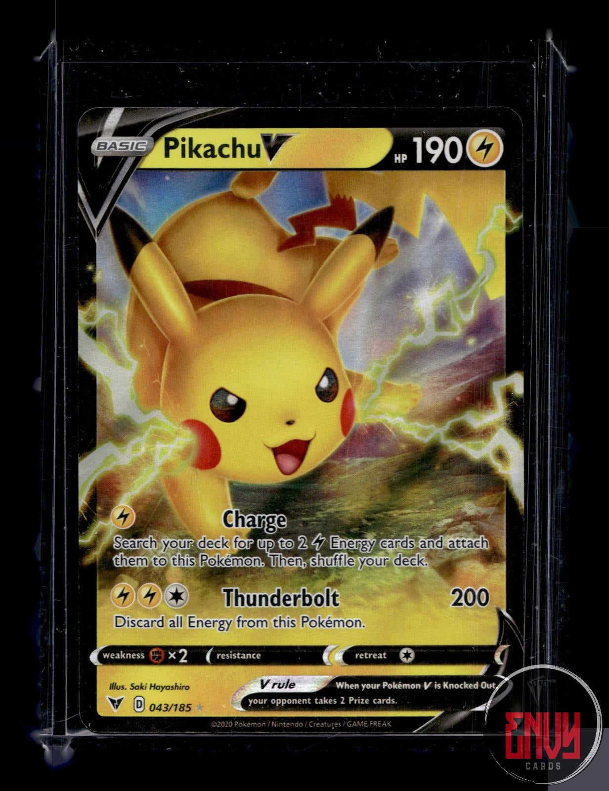 Pikachu V Near Mint 043/185 V Rare Vivid Voltage Pokemon Holo