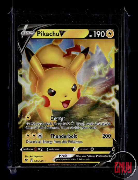 Pikachu V Near Mint 043/185 V Rare Vivid Voltage Pokemon Holo