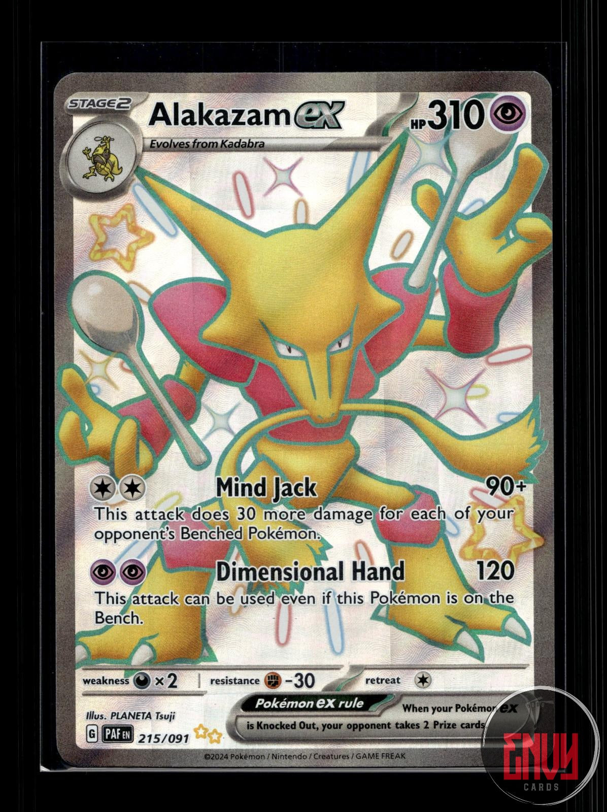 Alakazam ex NM 215/091 Shiny Ultra Rare Paldean Fates Pokemon Holo