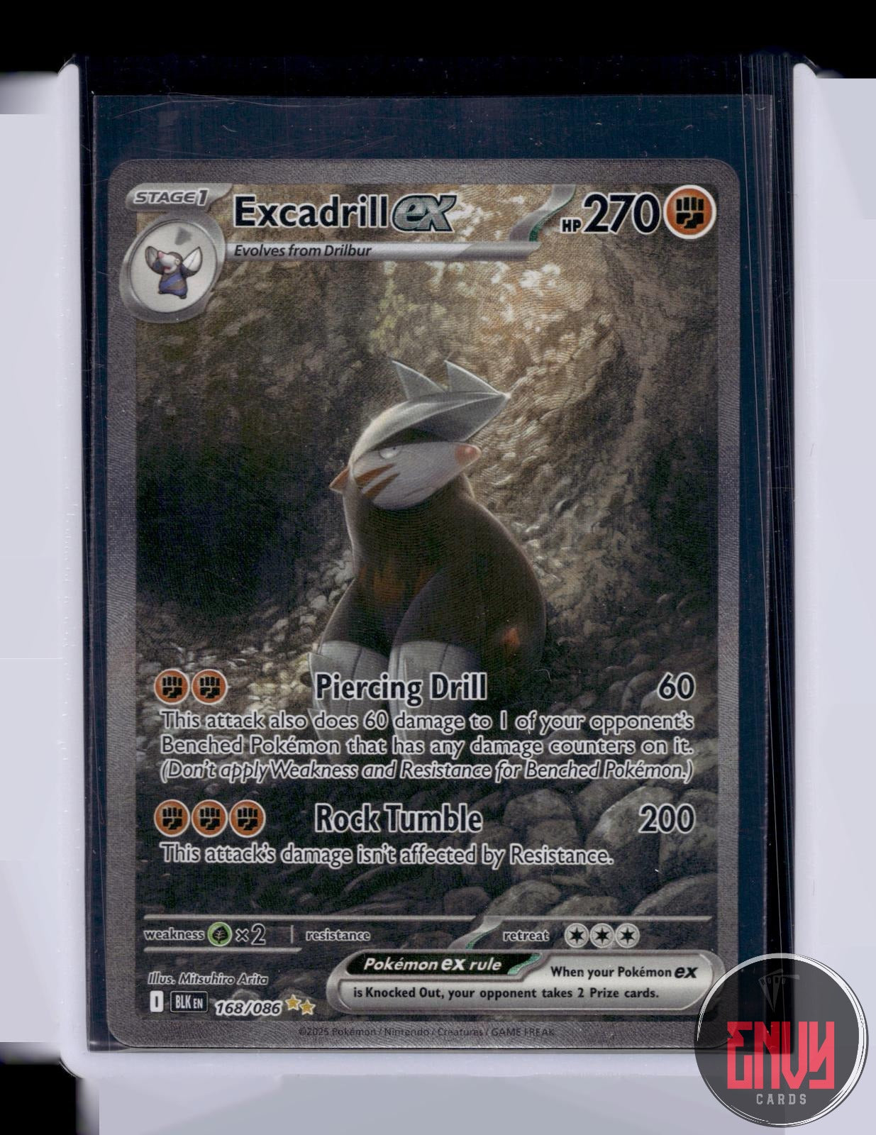 Excadrill ex Near Mint 168/086 Special Illustration Rare Black Bolt Pokemon Holo