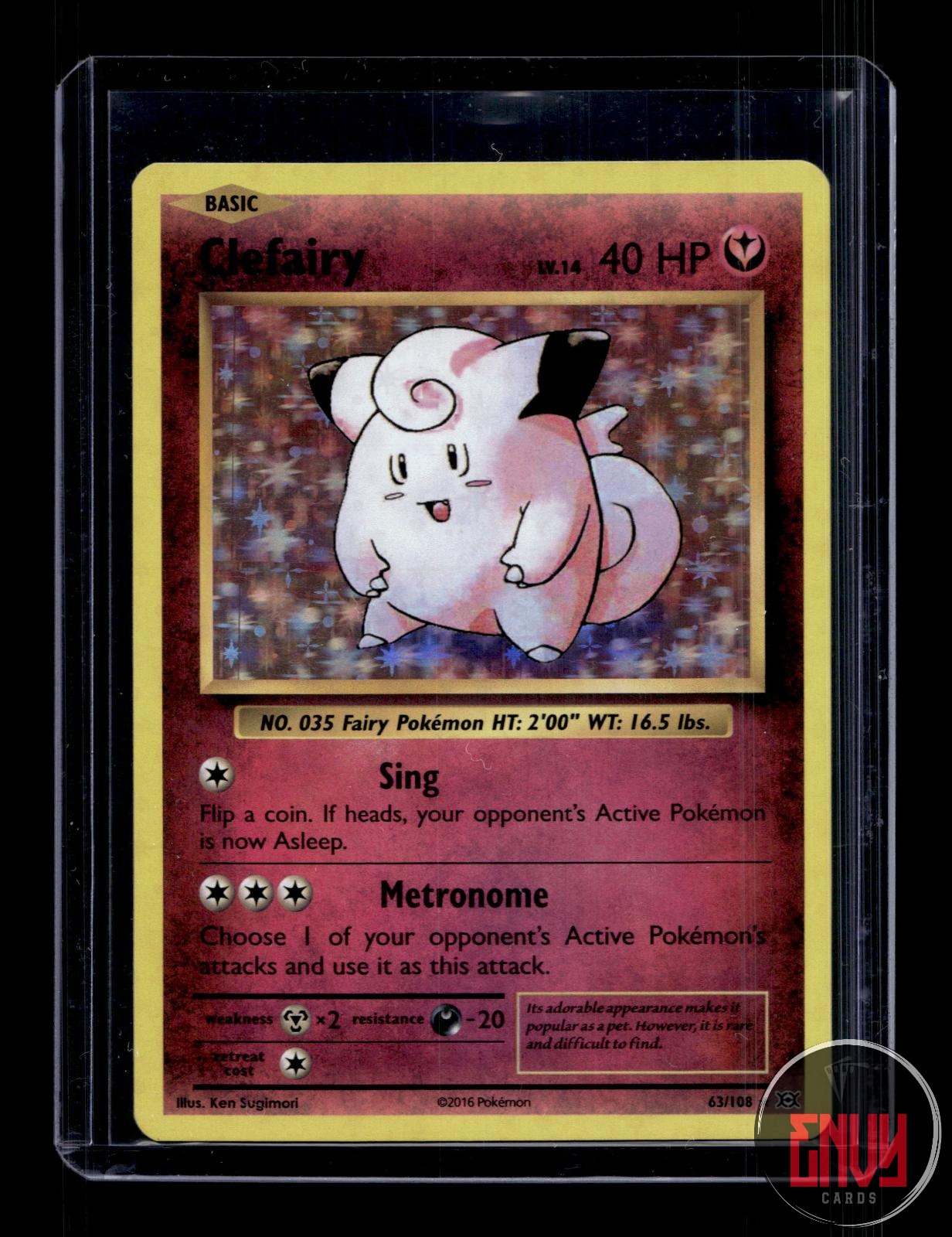 Clefairy Near Mint 63/108 Rare Evolutions Pokemon Holo