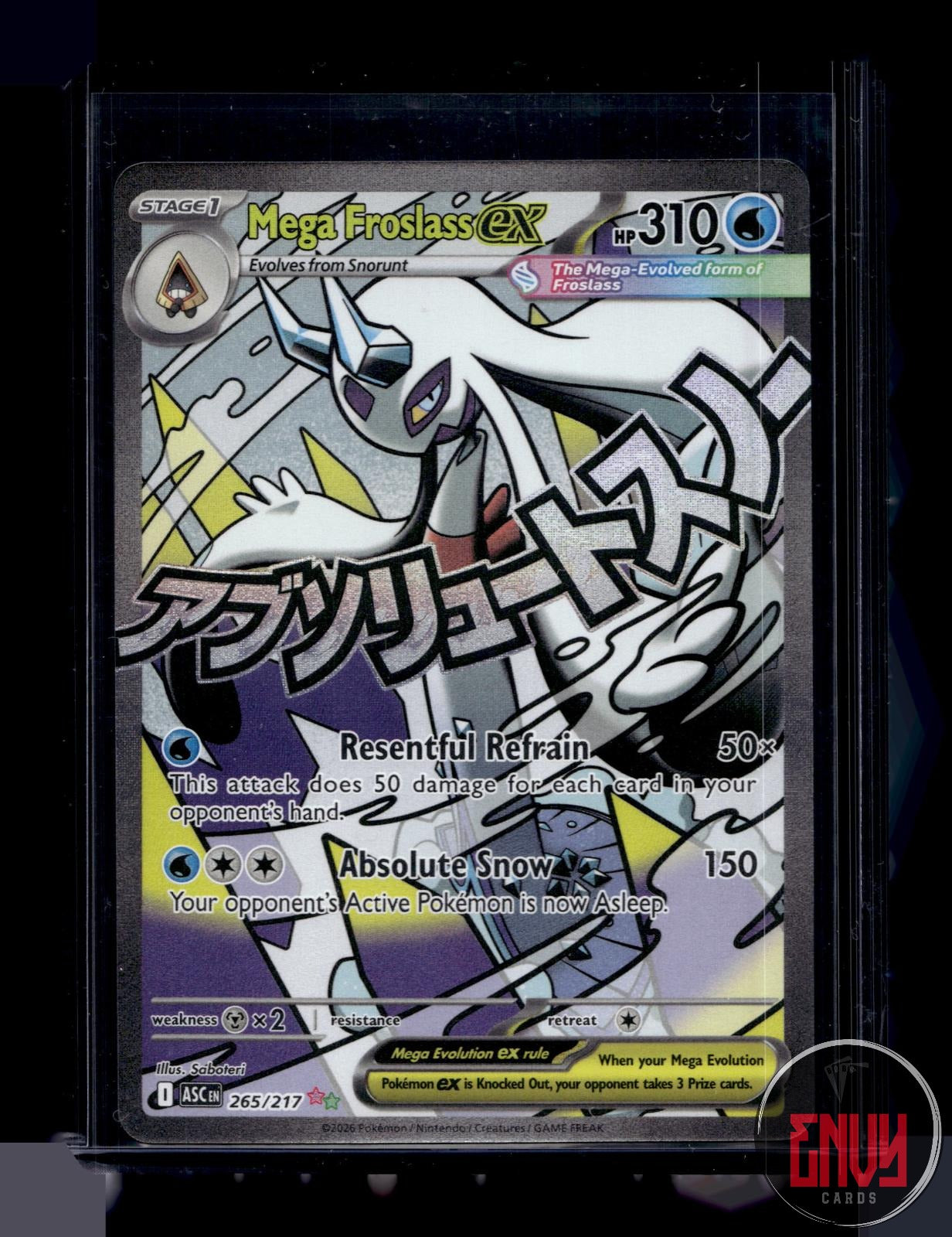 Mega Froslass ex Near Mint 265/217 Mega Attack Rare Ascended Heroes Pokemon Holo