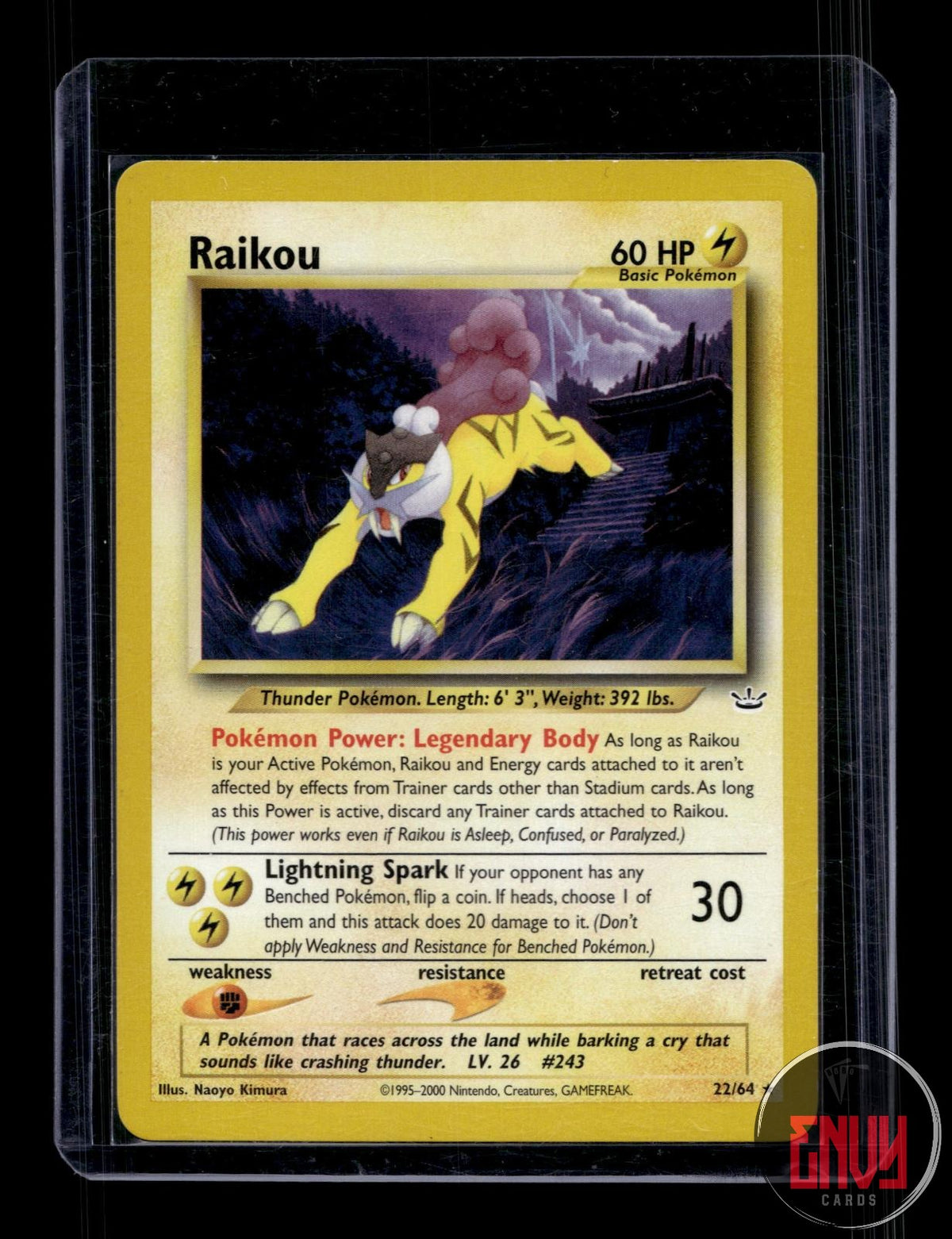 Raikou LP 22/64 R Neo Revelation Pokemon Unlimited