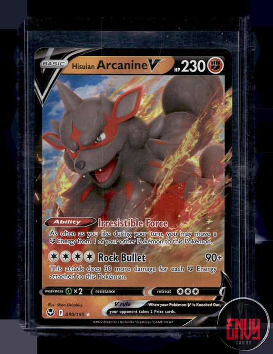 Hisuian Arcanine V Lightly Played 090/195 V Rare Silver Tempest Pokemon