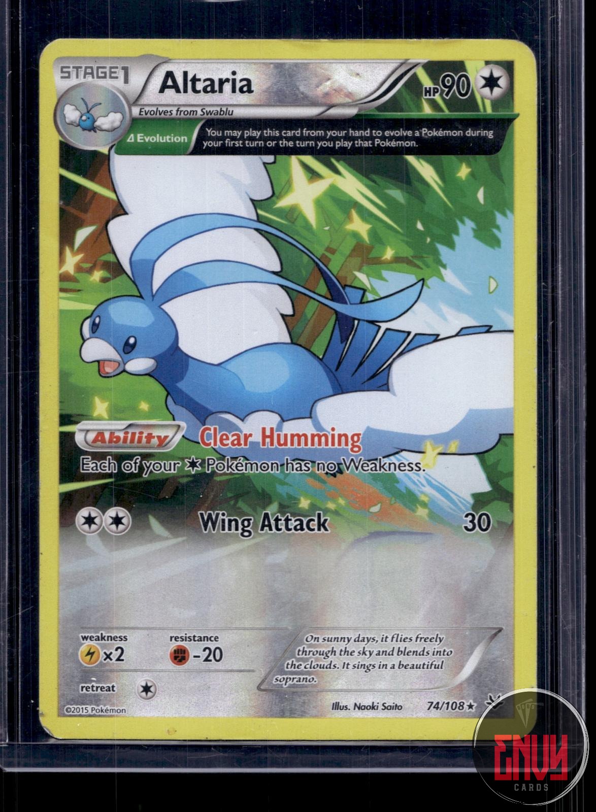 Altaria DMG 74/108 R Roaring Skies Pokemon Reverse Holo