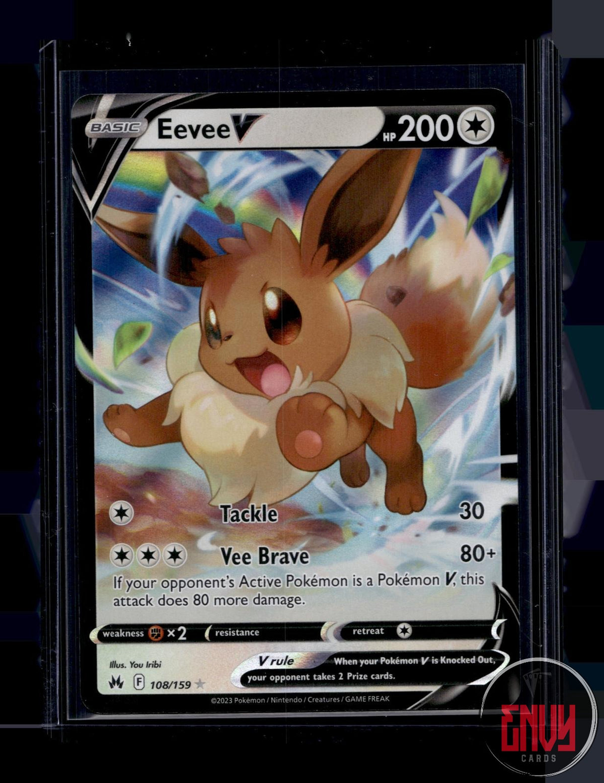 Eevee V NM 108/159 V Rare Crown Zenith Pokemon Holo