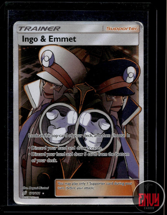 Ingo & Emmet Heavily Played 176/181 Ultra Rare Team Up Pokemon