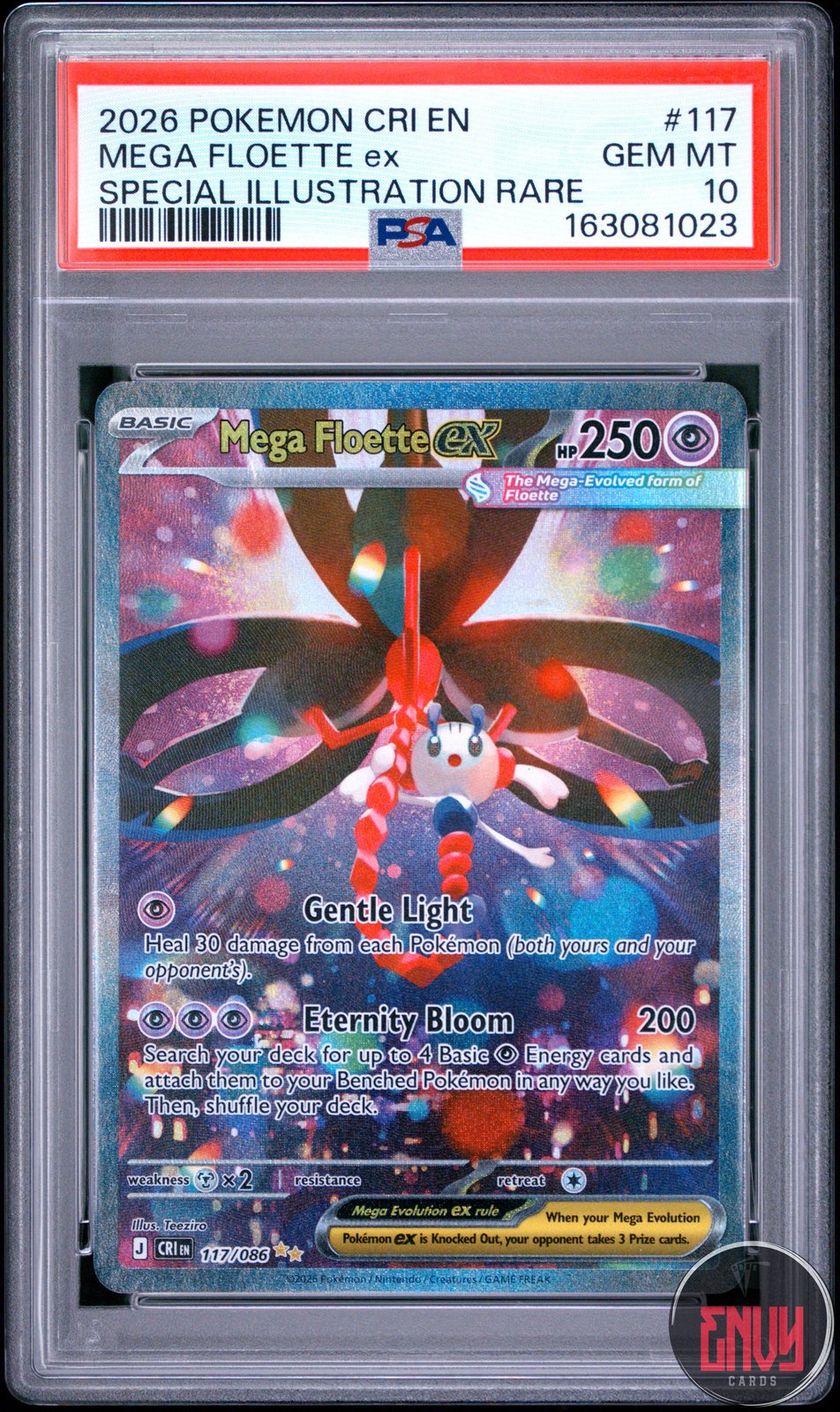 Mega Floette EX 117 Special Illustration Rare Cri En-Chaos Rising Pokemon PSA 10