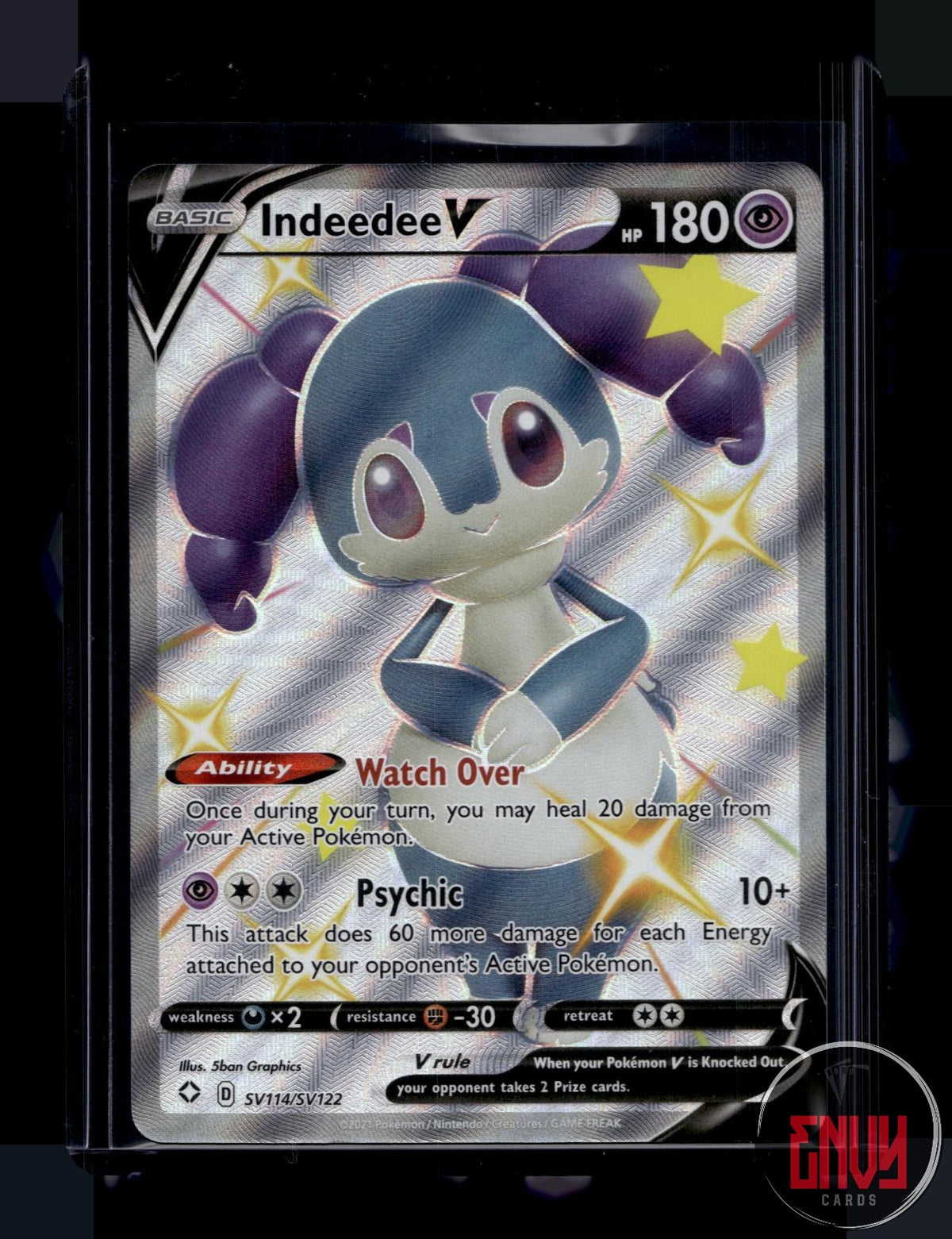 Indeedee V Near Mint SV114/SV122 V Rare Shining Fates Shiny Vault Pokemon Holo