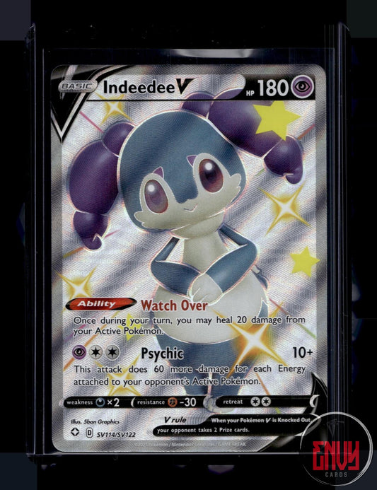 Indeedee V Near Mint SV114/SV122 V Rare Shining Fates Shiny Vault Pokemon Holo