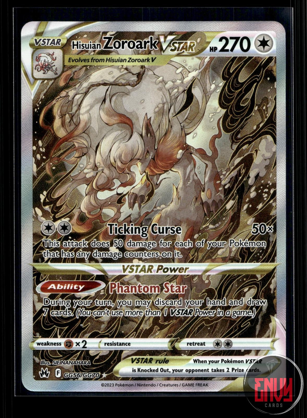 Hisuian Zoroark VSTAR NM GG56/GG70 UR Crown Zenith Galarian Gallery Pokemon Holo