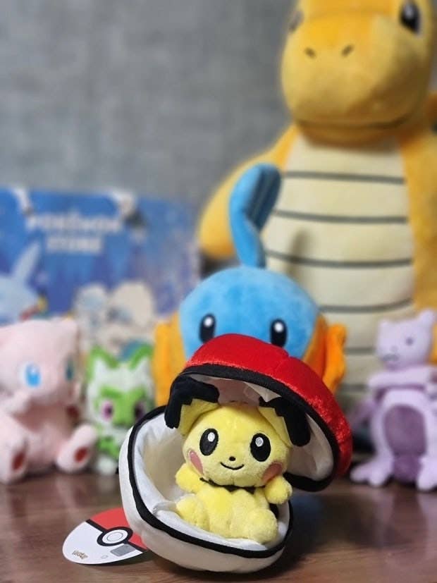 K-Wonderland - Pokemon Poké Ball Plush Pouch + Random Keychain 8cm SET