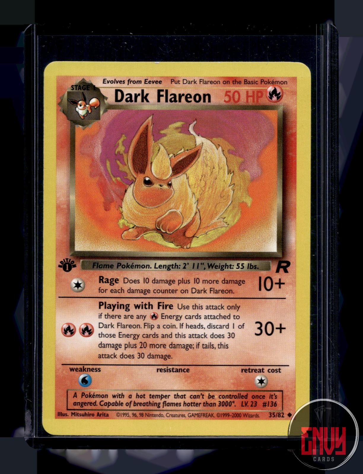 Dark Flareon Lightly Played 35/82 Uncommon Team Rocket Pokemon 1st Edition