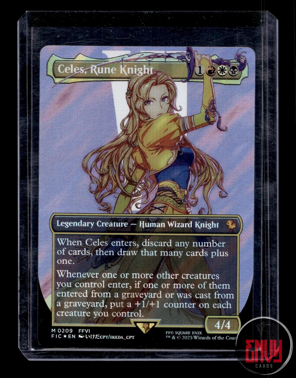 Celes, Rune Knight (Borderless) (Surge Foil) LP 209 Commander: FINAL FANTASY