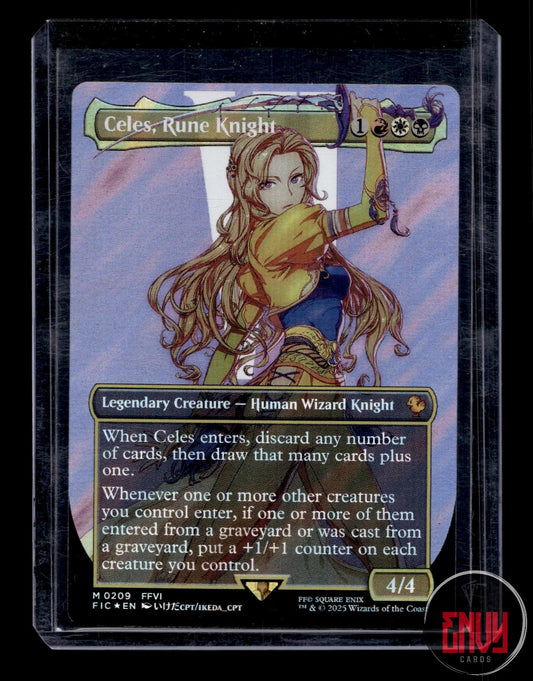 Celes, Rune Knight (Borderless) (Surge Foil) LP 209 Commander: FINAL FANTASY