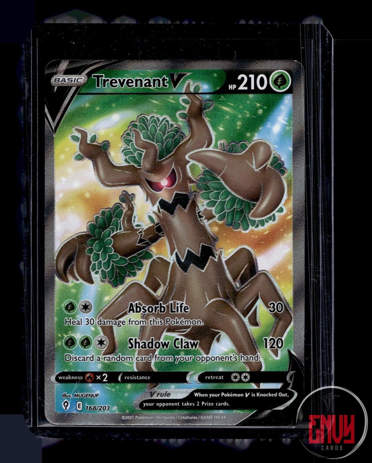 Trevenant V Near Mint 168/203 Ultra Rare Evolving Skies Pokemon Holo