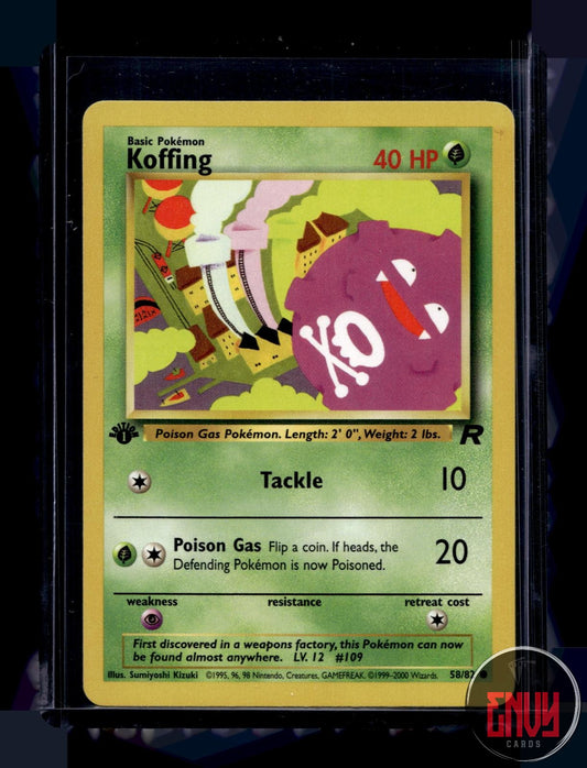 Koffing Lightly Played 58/82 Common Team Rocket Pokemon 1st Edition
