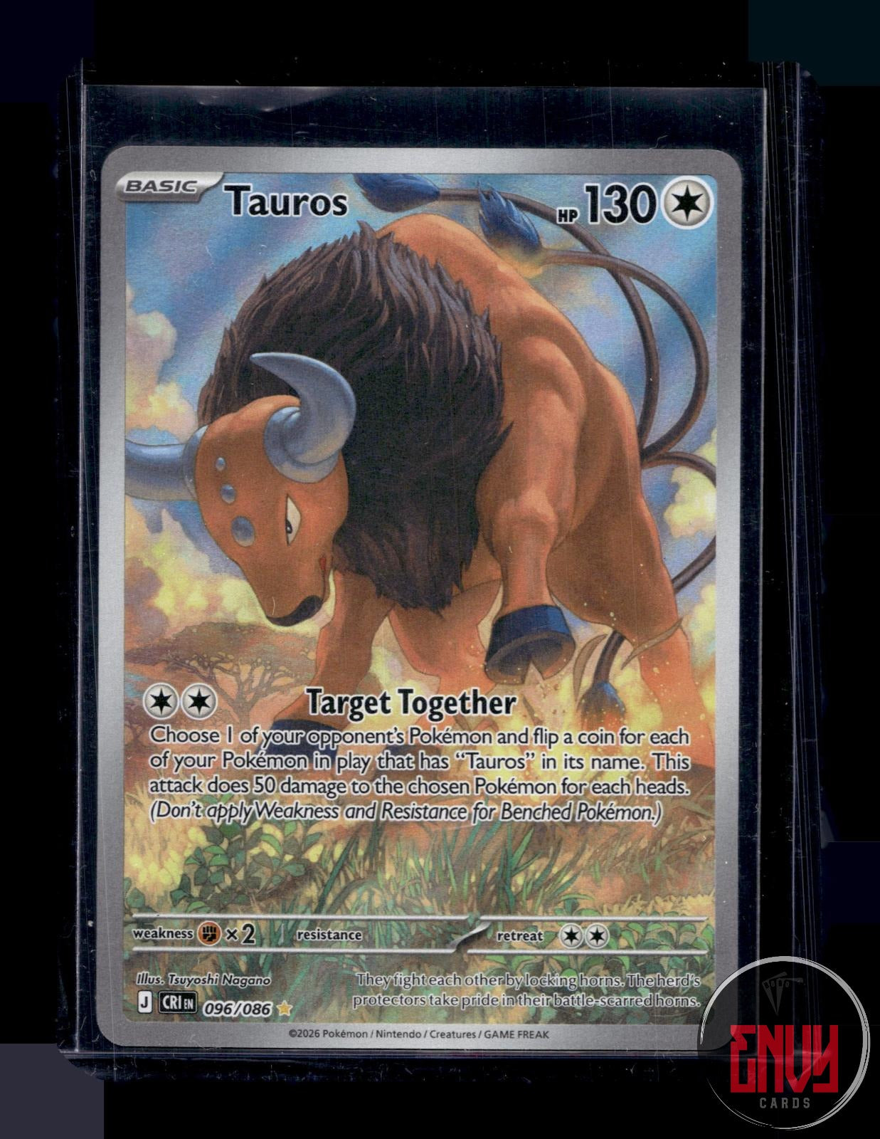 Tauros Near Mint 096/086 Shiny Rare ME04: Chaos Rising Pokemon