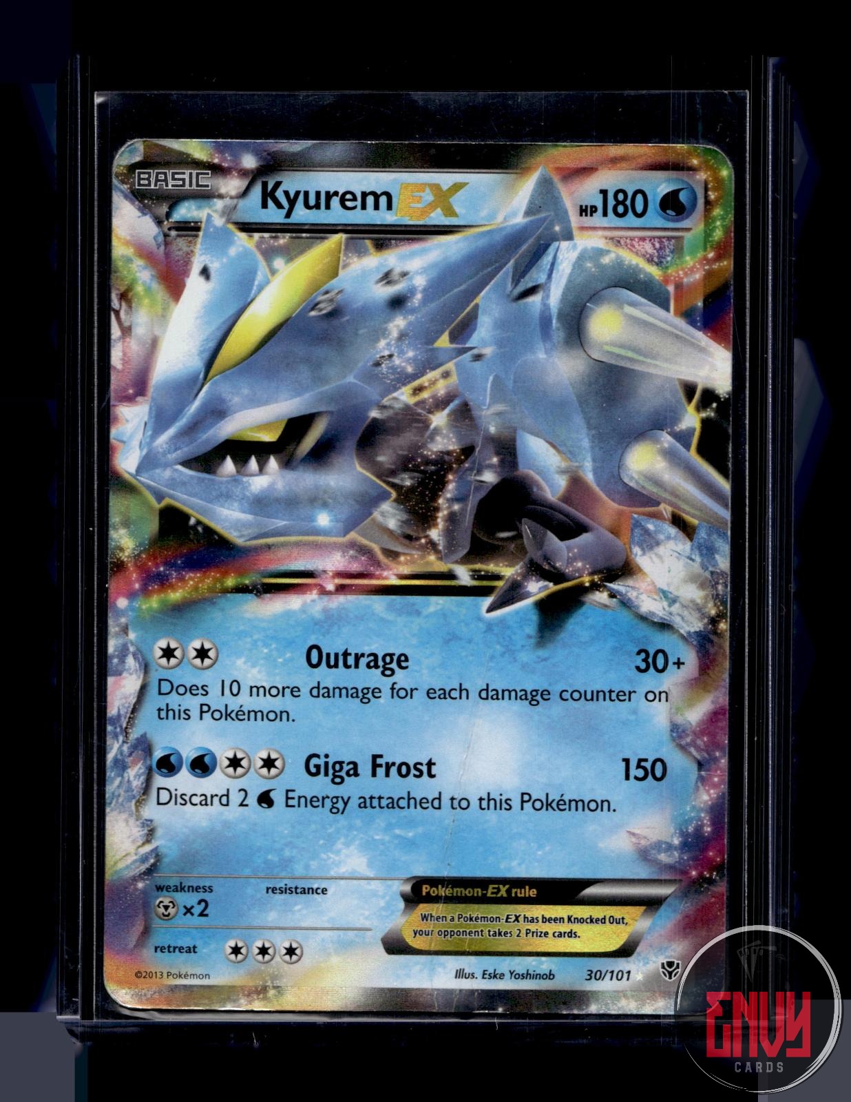 Kyurem EX Damaged 30/101 EX Rare Plasma Blast Pokemon Holo