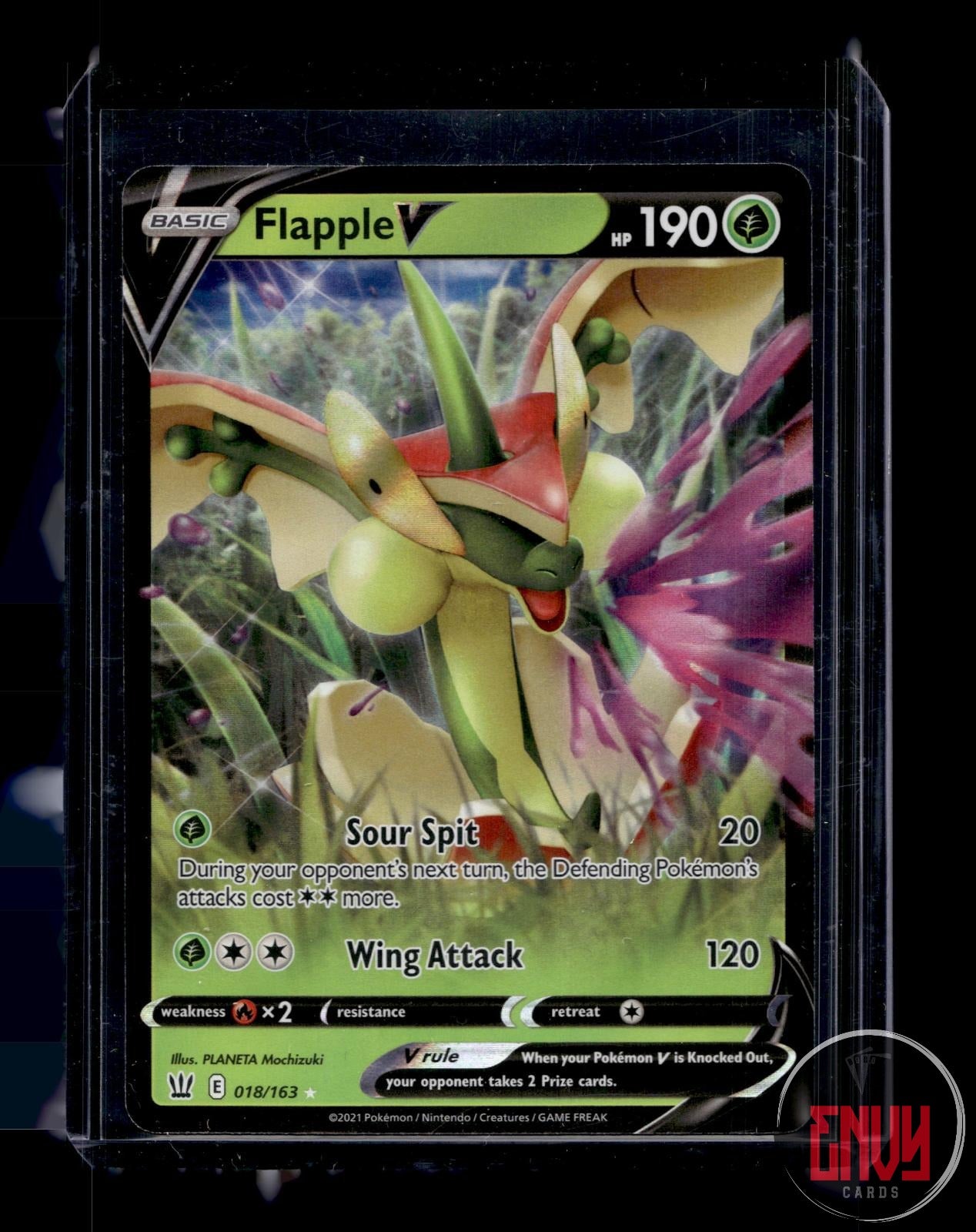 Flapple V Near Mint 018/163 V Rare Battle Styles Pokemon Holo