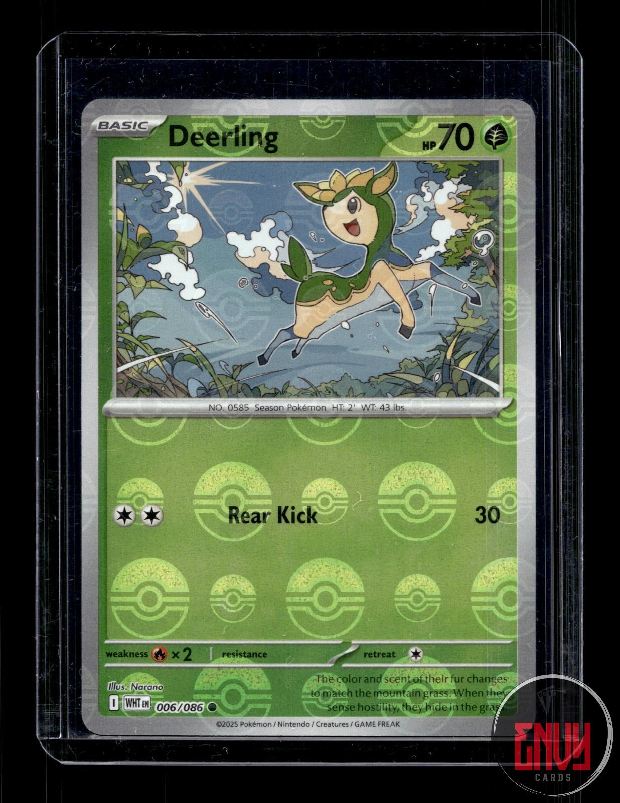 Deerling (Poke Ball Pattern) Near Mint 006/086 Common White Flare Pokemon Holo