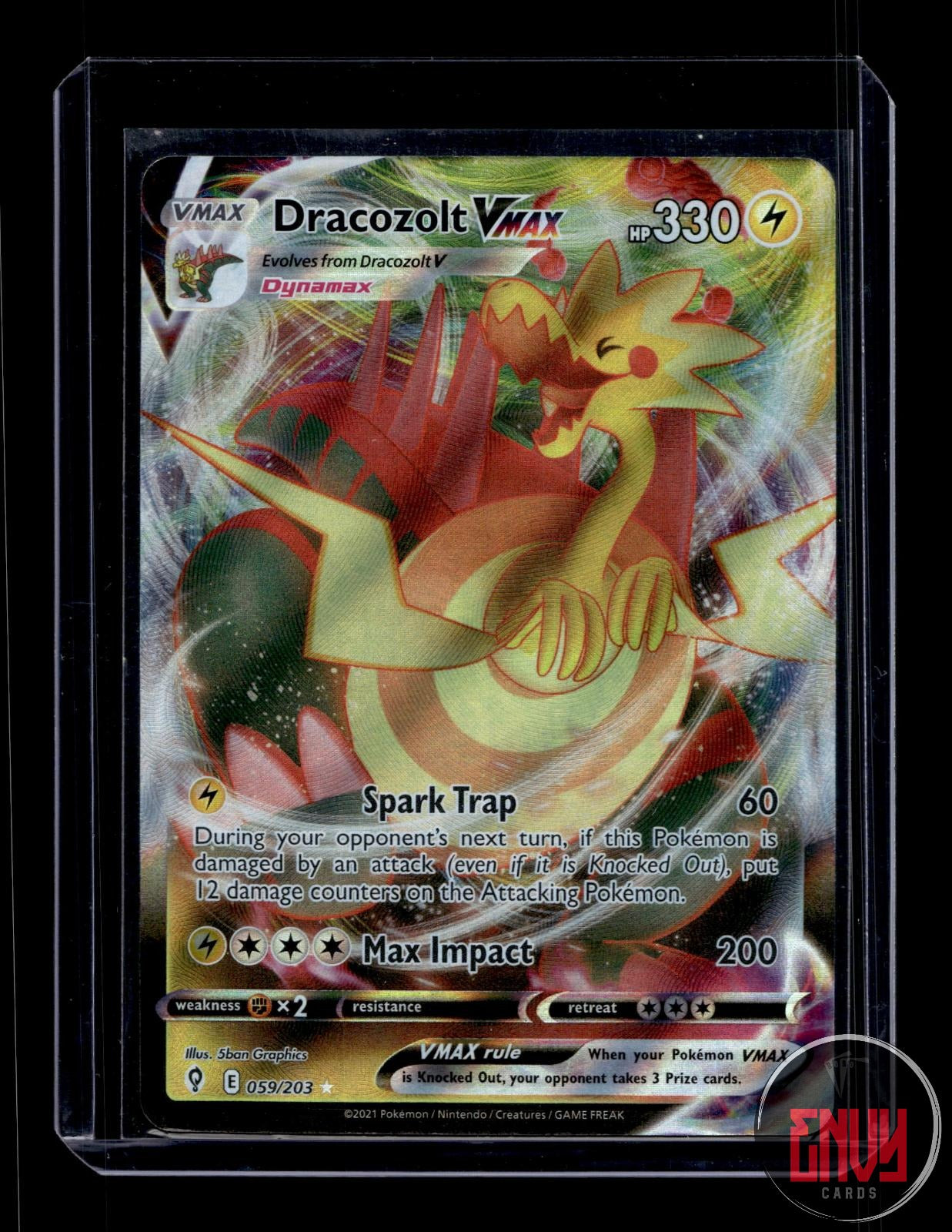 Dracozolt VMAX Near Mint 059/203 VMAX Rare Evolving Skies Pokemon