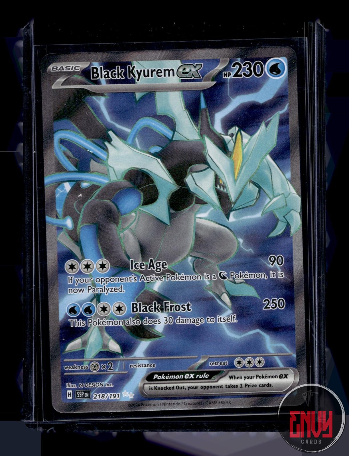 Black Kyurem ex Near Mint 218/191 Ultra Rare Surging Sparks Pokemon