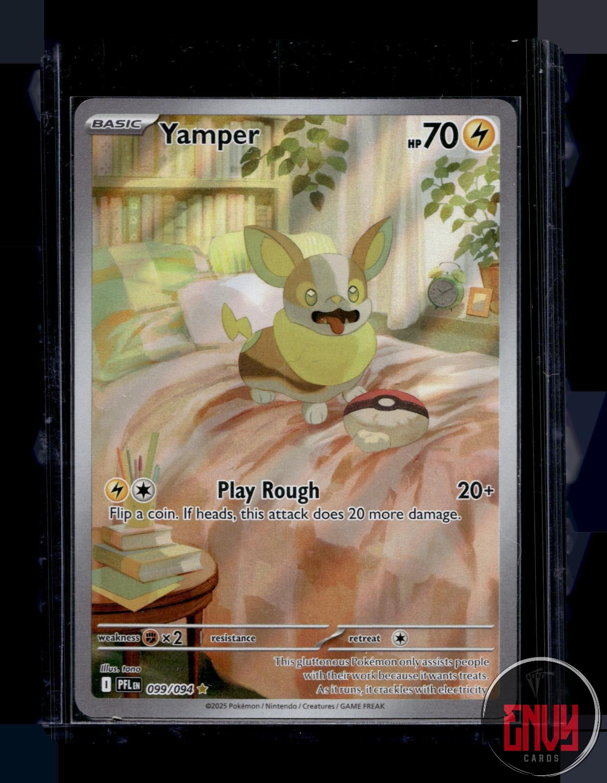 Yamper Near Mint 099/094 Illustration Rare Phantasmal Flames Pokemon Holo