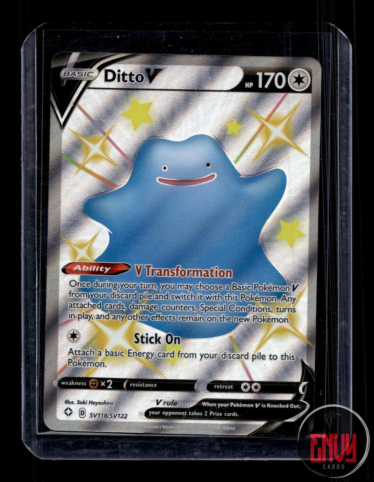 Ditto V Near Mint SV118/SV122 V Rare Shining Fates Shiny Vault Pokemon Holo