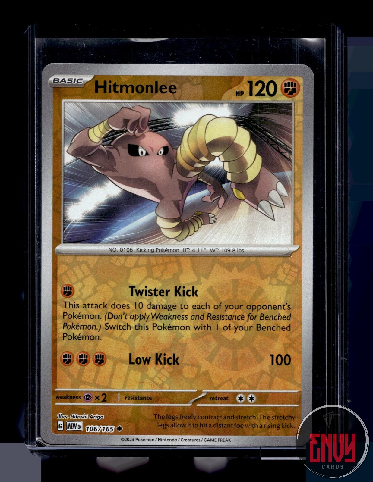 Hitmonlee Near Mint 106/165 Uncommon 151 Pokemon Reverse Holo