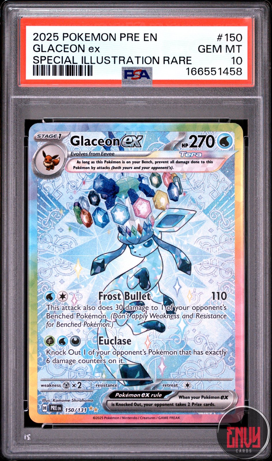 Glaceon EX 150/131 Special Illustration Rare Pokemon PSA 10 Gem Mint