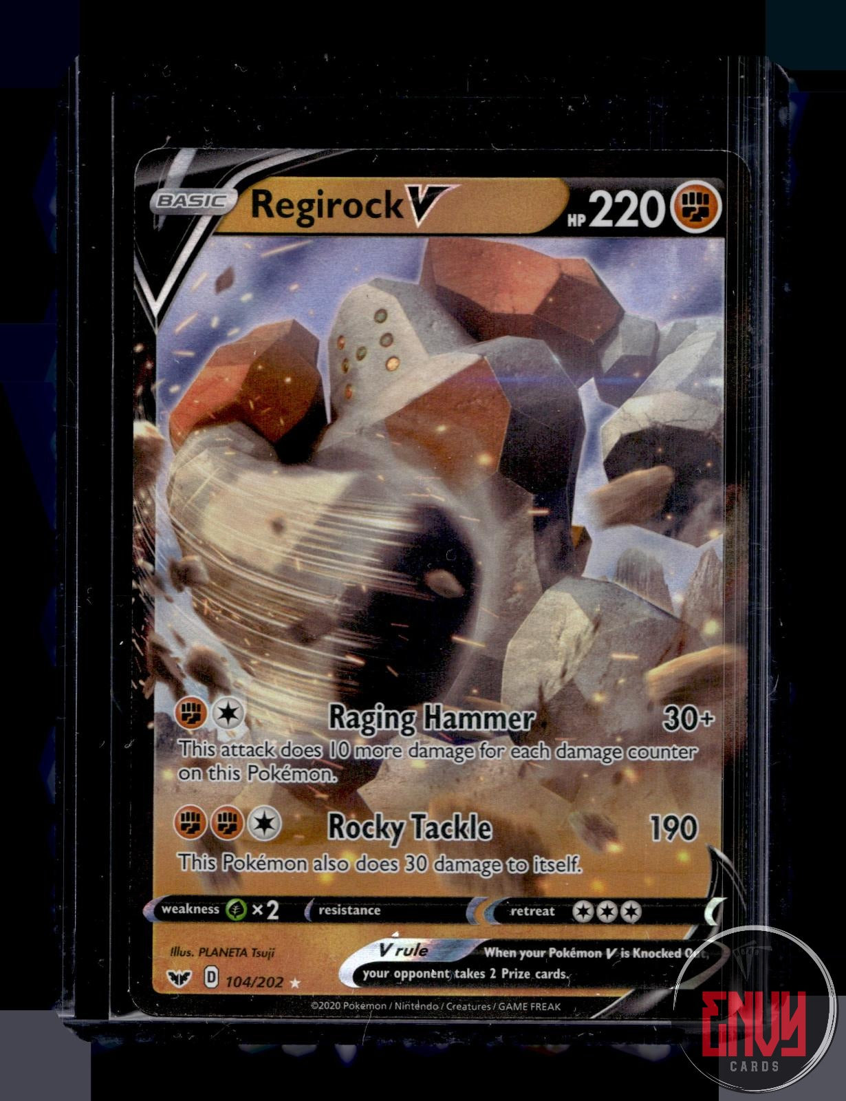 Regirock V Near Mint 104/202 V Rare Sword & Shield Pokemon Holo