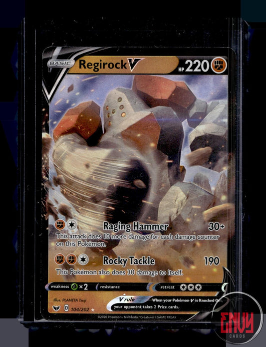 Regirock V Near Mint 104/202 V Rare Sword & Shield Pokemon Holo
