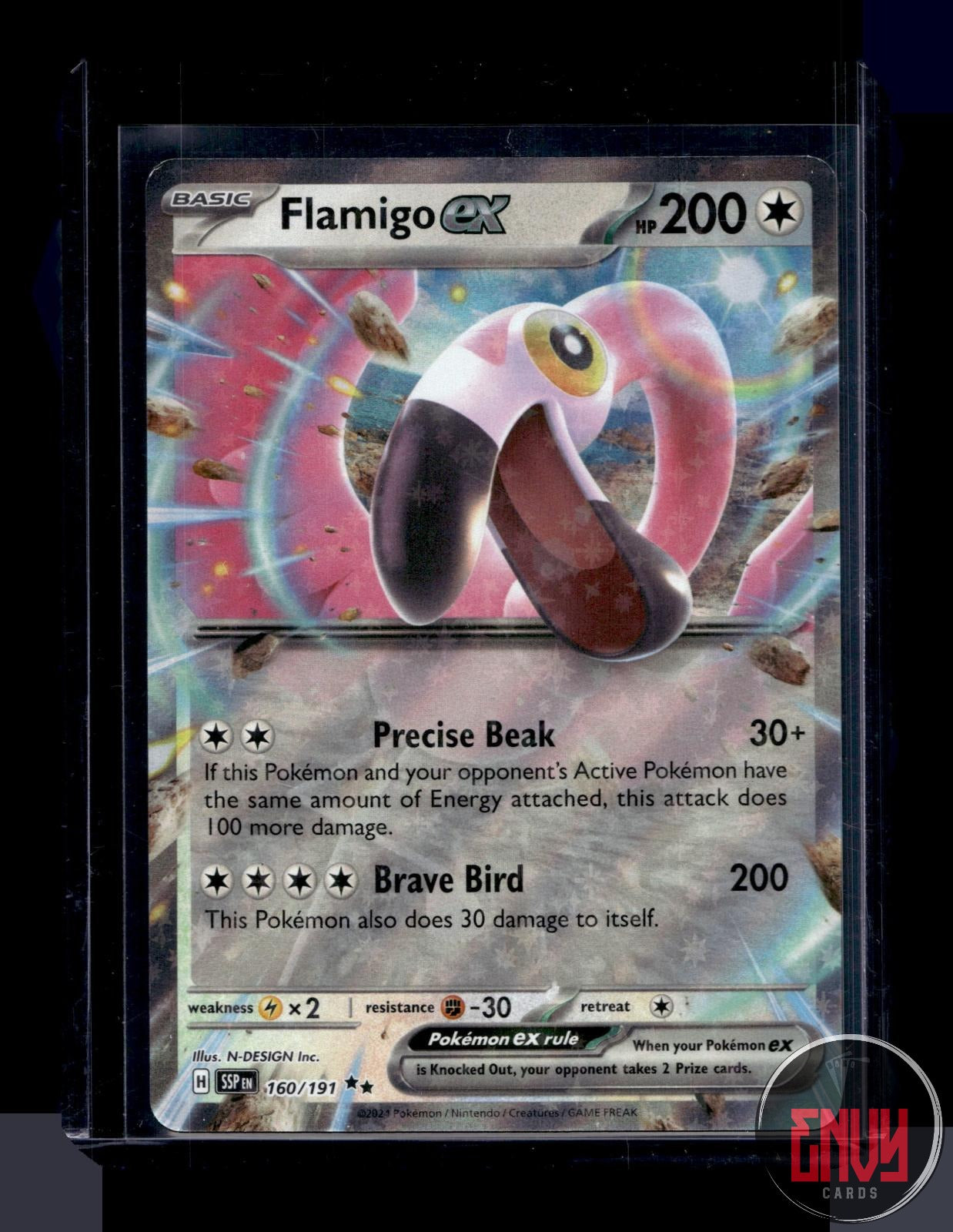 Flamigo ex Near Mint 160/191 Double Rare Surging Sparks Pokemon