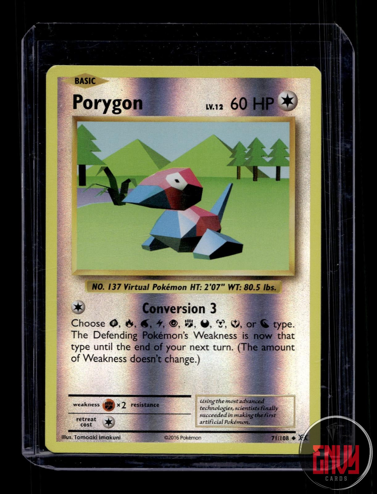 Porygon Near Mint 71/108 Uncommon Evolutions Pokemon Reverse Holo