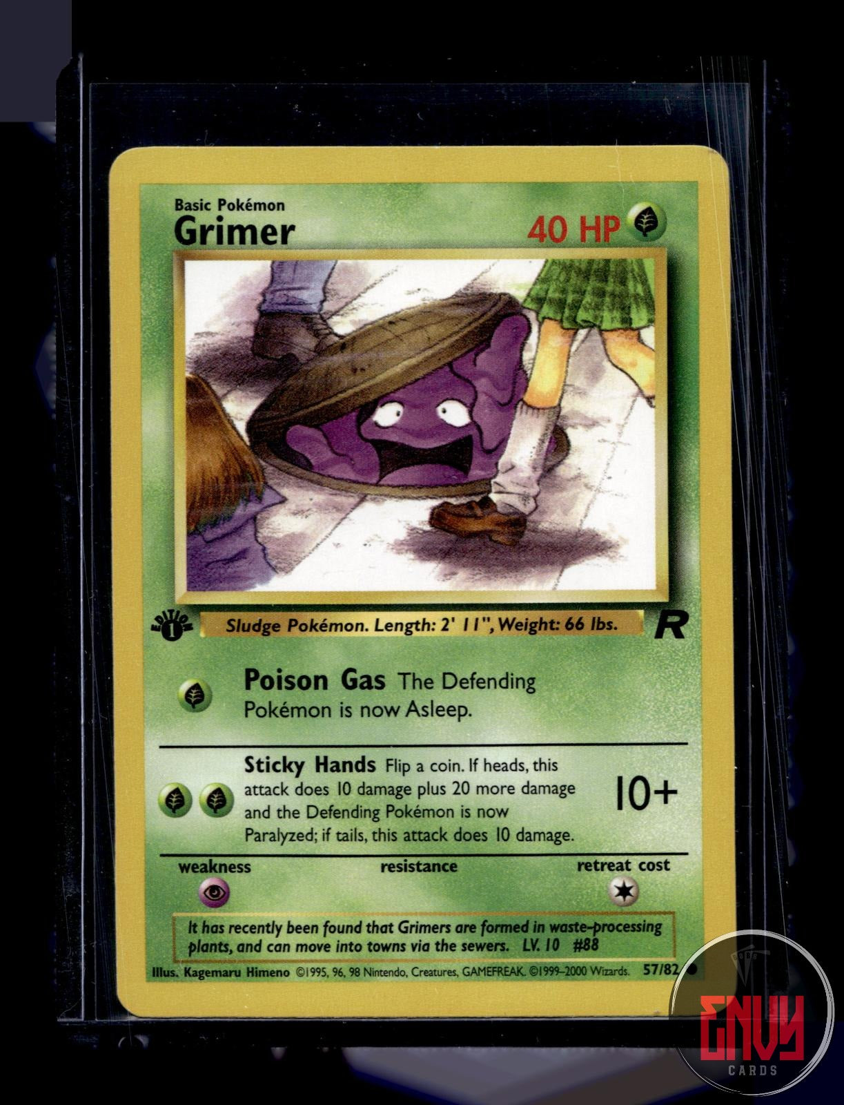 Grimer Lightly Played 57/82 Common Team Rocket Pokemon 1st Edition