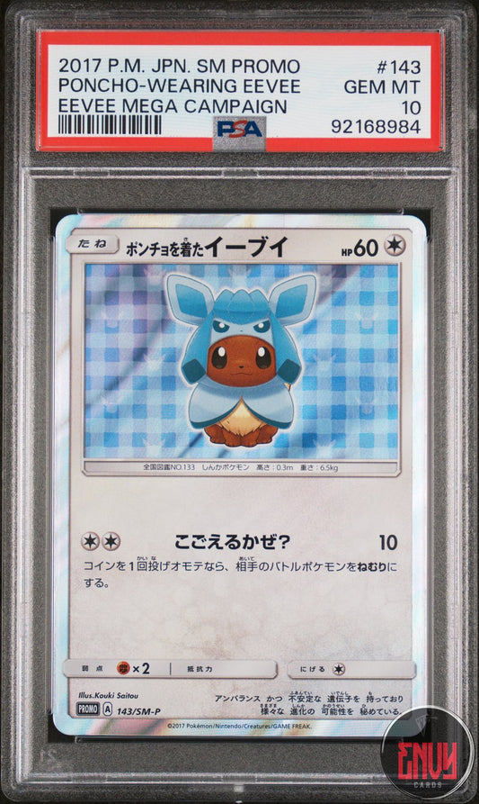 Poncho Wearing Eevee 143/sm-p Mega Campaign Sm Promo Pokemon Japanese PSA 10