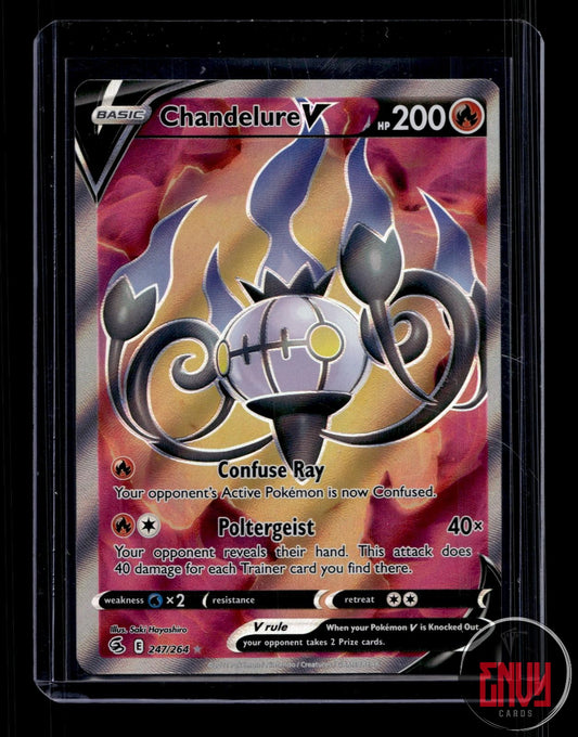 Chandelure V Near Mint 247/264 Ultra Rare Fusion Strike Pokemon Holo