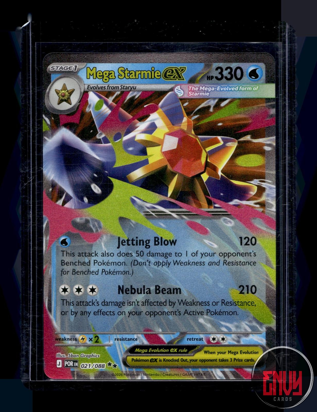 Mega Starmie ex Near Mint 021/088 Double Rare Perfect Order Pokemon