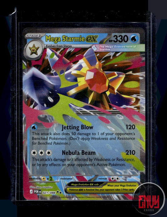 Mega Starmie ex Near Mint 021/088 Double Rare Perfect Order Pokemon